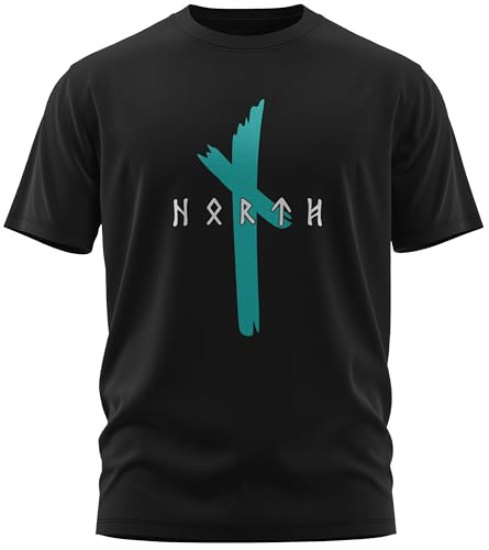 North Legendary - T-Shirt für Herren - Original North Runen Nautiz - Brust Aufdruck, Viking Shirt, Wikinger, Walhalla, Geschenk für Männer, Größe:L, Farbe:Petrol North Legendary - T-Shirt für Herren - Original North Runen Nautiz - Brust Aufdruck, Viking Shirt, Wikinger, Walhalla, Geschenk für Männer, Größe:L, Farbe:Petrol von North Legendary