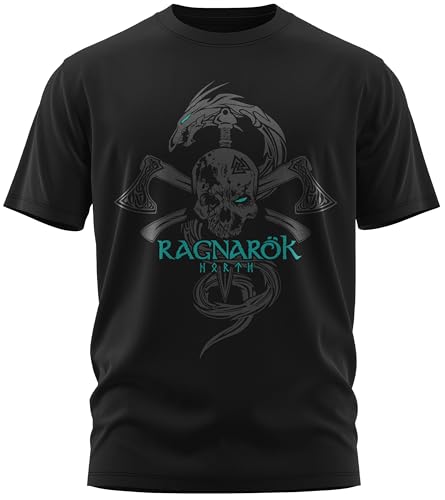 North Legendary - T-Shirt für Herren - Ragnarök Totenkopf - Brust Aufdruck, Viking Shirt, Wikinger, Walhalla, Geschenk für Männer, Größe:M, Farbe:Petrol North Legendary - T-Shirt für Herren - Ragnarök Totenkopf - Brust Aufdruck, Viking Shirt, Wikinger, Walhalla, Geschenk für Männer, Größe:M, Farbe:Petrol von North Legendary