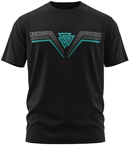 North Legendary - T-Shirt für Herren - Valknut Wotansknoten - Brust Aufdruck, Viking Shirt, Wikinger, Walhalla, Geschenk für Männer, Größe:M, Farbe:Petrol North Legendary - T-Shirt für Herren - Valknut Wotansknoten - Brust Aufdruck, Viking Shirt, Wikinger, Walhalla, Geschenk für Männer, Größe:M, Farbe:Petrol von North Legendary