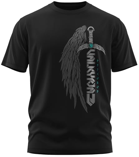 North Legendary - T-Shirt für Herren - Valkyria Flügel Schwert - Brust Aufdruck, Viking Shirt, Wikinger, Walhalla, Geschenk für Männer, Größe:5XL, Farbe:Petrol North Legendary - T-Shirt für Herren - Valkyria Flügel Schwert - Brust Aufdruck, Viking Shirt, Wikinger, Walhalla, Geschenk für Männer, Größe:5XL, Farbe:Petrol von North Legendary