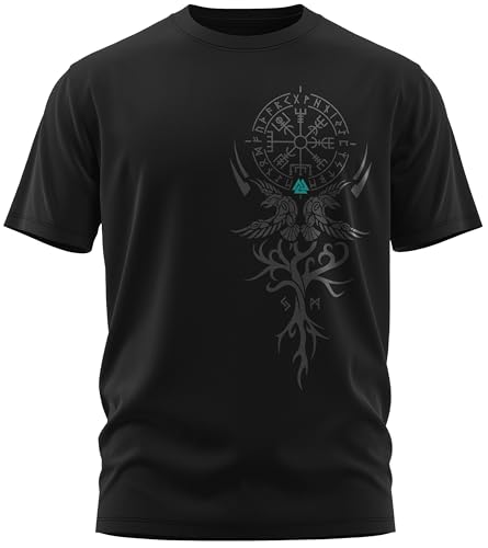 North Legendary - T-Shirt für Herren - Vegvisir Weltesche Weltenbaum - Brust Aufdruck, Viking Shirt, Wikinger, Walhalla, Geschenk für Männer, Größe:L, Farbe:Petrol North Legendary - T-Shirt für Herren - Vegvisir Weltesche Weltenbaum - Brust Aufdruck, Viking Shirt, Wikinger, Walhalla, Geschenk für Männer, Größe:L, Farbe:Petrol von North Legendary