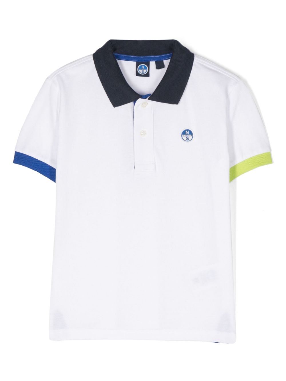 North Sails Kids Pikee-Poloshirt mit Logo-Patch - Weiß von North Sails Kids