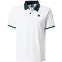 NORTH SAILS Herren Polo-Shirt Weiß Baumwoll-Piqué von North Sails