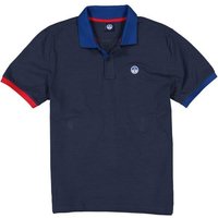 NORTH SAILS Herren Polo-Shirt blau Baumwoll-Piqué von North Sails