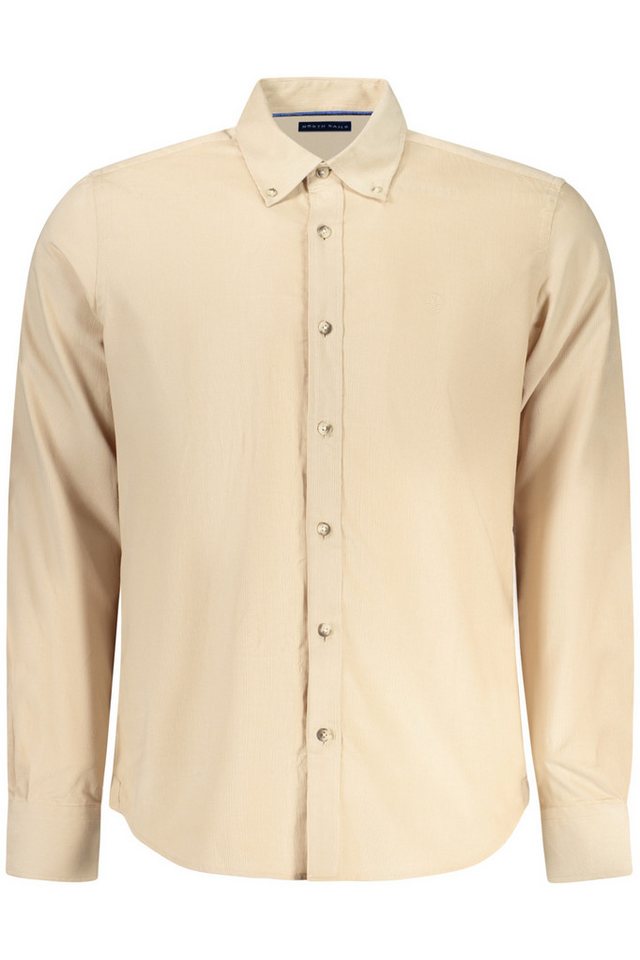 North Sails Langarmhemd Nachhaltiges Herrenhemd Langarm Beige mit Stickerei und Button-Down von North Sails