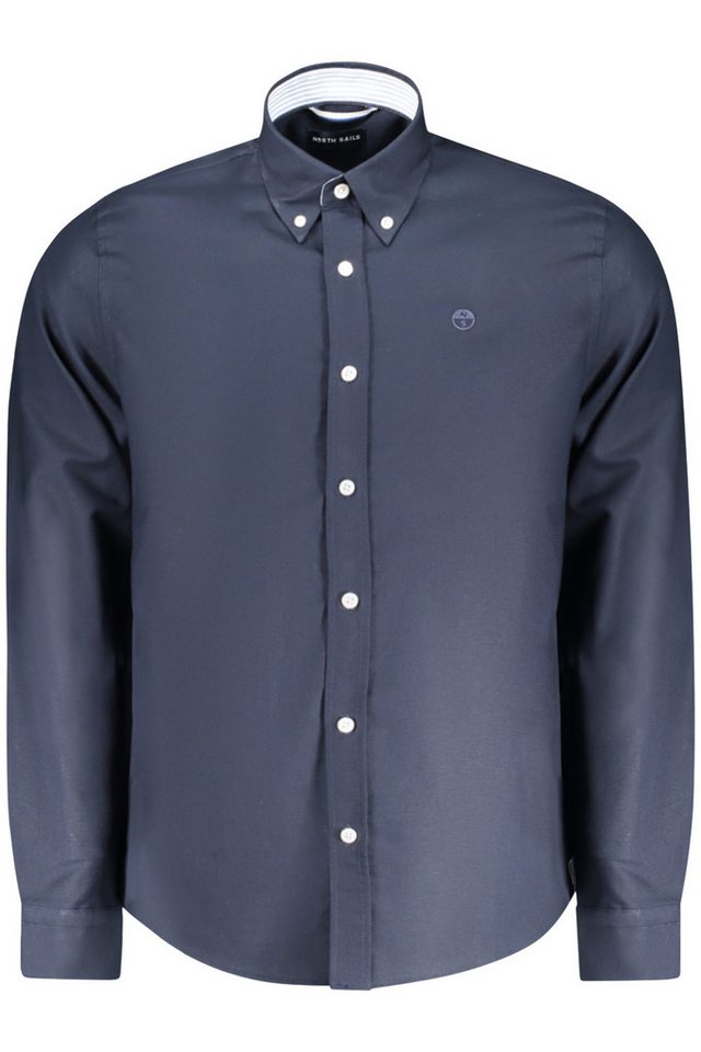 North Sails Langarmhemd Herren Langarmshirt Blau mit Stickerei und Button-Down-Kragen von North Sails