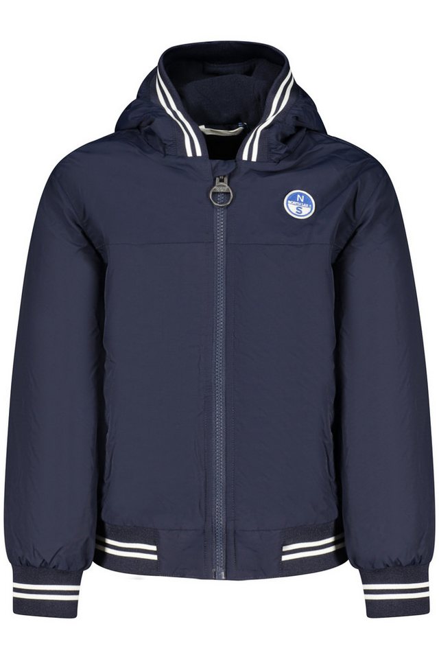 North Sails Outdoorjacke Nachhaltige blaue Kinderjacke mit Kapuze und Fleece-Innenfutter von North Sails