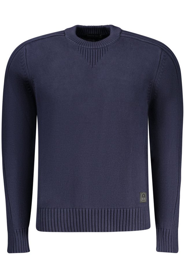 North Sails Strickpullover Blauer Herren Langarmpullover mit Kontrastdetails und Rundhals von North Sails