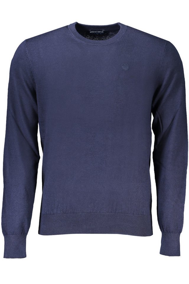 North Sails Strickpullover Blauer Herrenpullover mit Rundhalsausschnitt und Logoapplikation von North Sails