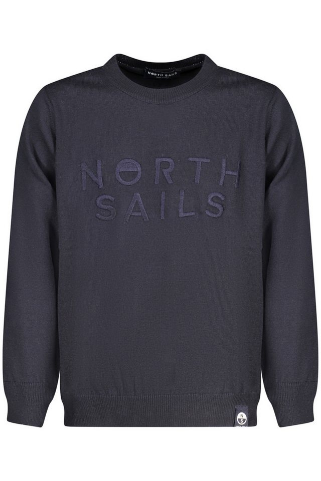 North Sails Strickpullover Blauer Kinderpullover mit Stickerei und Rundhals – Langarmshirt lieb von North Sails