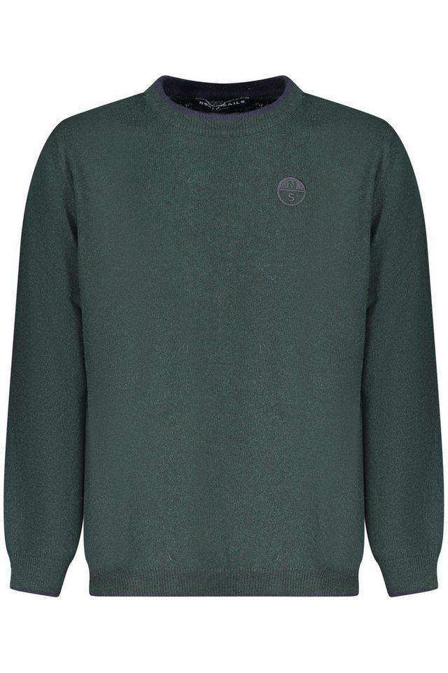 North Sails Strickpullover Grüner Kinderpullover mit Rundhals und Stickerei-Detail von North Sails
