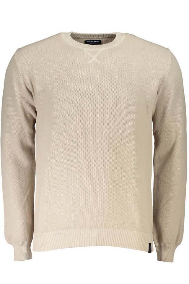 North Sails Strickpullover Herren Pullover Beige - Langarmshirt aus Bio-Baumwolle mit Details von North Sails