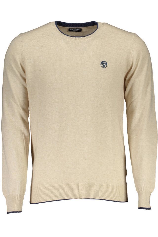 North Sails Strickpullover Herren-Pullover Beige aus Recycelfasern mit Stickerei & Details von North Sails