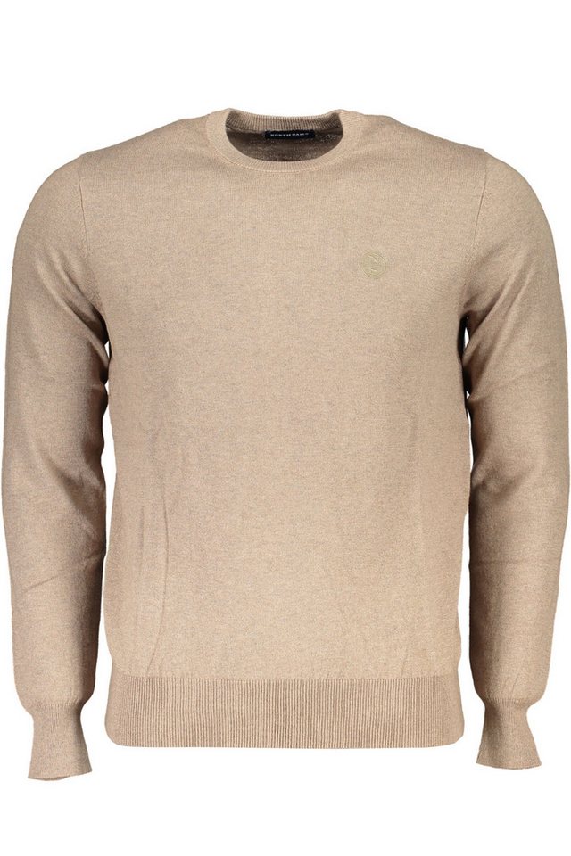 North Sails Strickpullover Herren Pullover Beige: Rundhals, Stickerei, aus recyceltem Material von North Sails