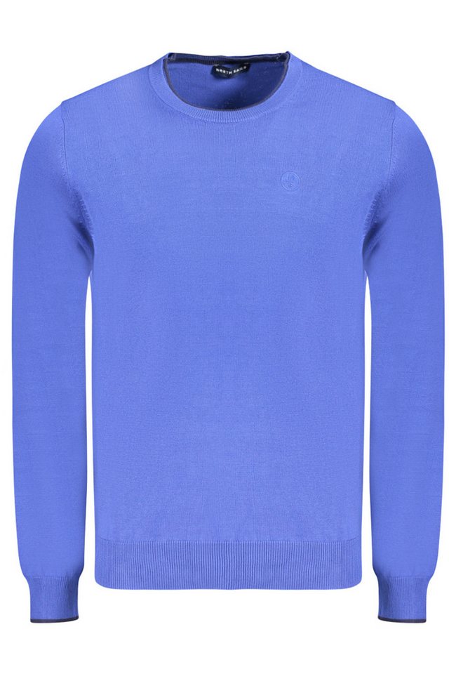 North Sails Strickpullover Herren Pullover Blau - Kontrastdetails & Stickerei mit Logo von North Sails