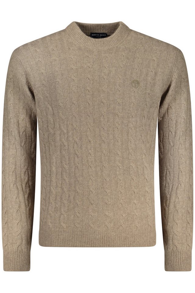 North Sails Strickpullover Herren-Pullover Braun mit Stickerei - Nachhaltiger Stil mit Details von North Sails