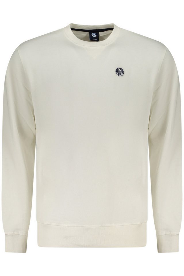 North Sails Sweatshirt Weißes Herren Sweatshirt: Langarm, Rundhals von North Sails