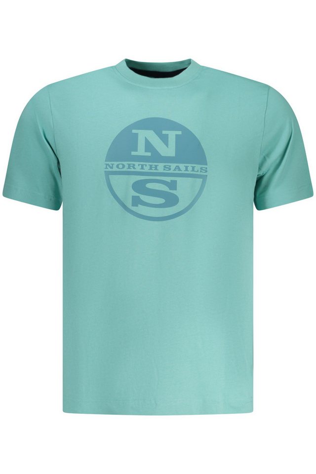 North Sails T-Shirt Herren Kurzarm T-Shirt Blau mit Logo-Print und von North Sails