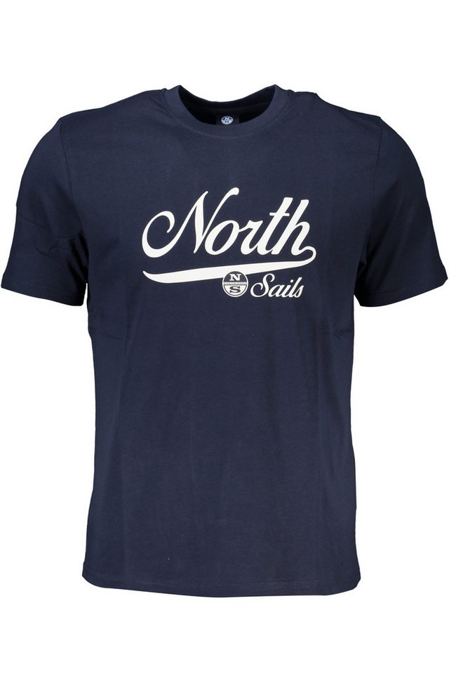 North Sails T-Shirt Herren Kurzarm T-Shirt Blau mit Print und Rundhals von North Sails