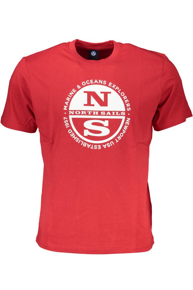 North Sails T-Shirt Herren Kurzarm T-Shirt Rot mit Rundhalsausschnitt von North Sails
