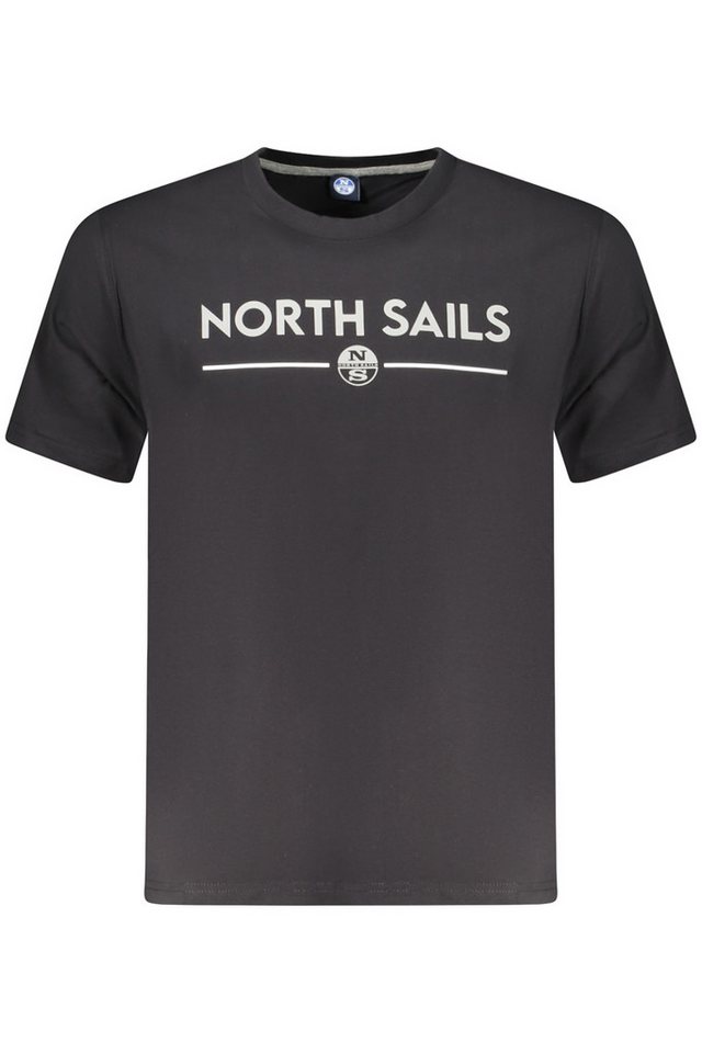 North Sails T-Shirt Schwarzes Herren T-Shirt Kurzarm mit Print und von North Sails