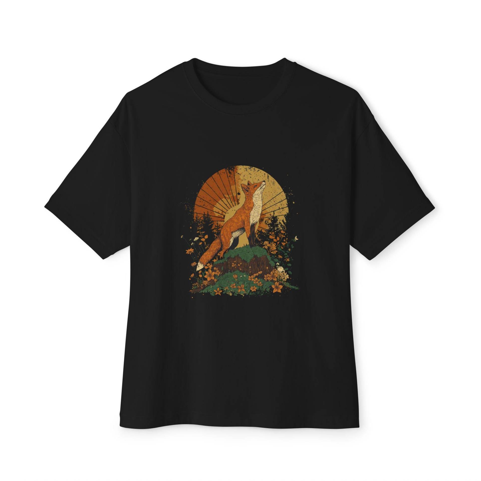 Sunrise Fox Grafik-T-Shirt Unisex Cottagecore T-Shirt Sunrise Fox Grafik-T-Shirt Unisex Cottagecore T-Shirt von NorthGlowAtelier