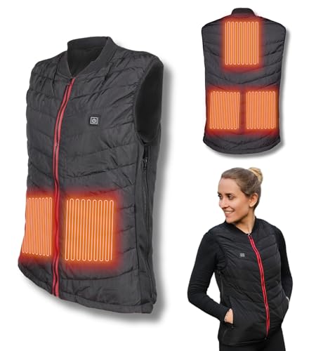 NorthHeat Premium beheizbare Weste, Größe M | Heizweste für Damen und Herren | Kleidung mit 5 beheizten Zonen bis 55°C | beheizte Weste MIT AKKU (Powerbank) von NorthHeat