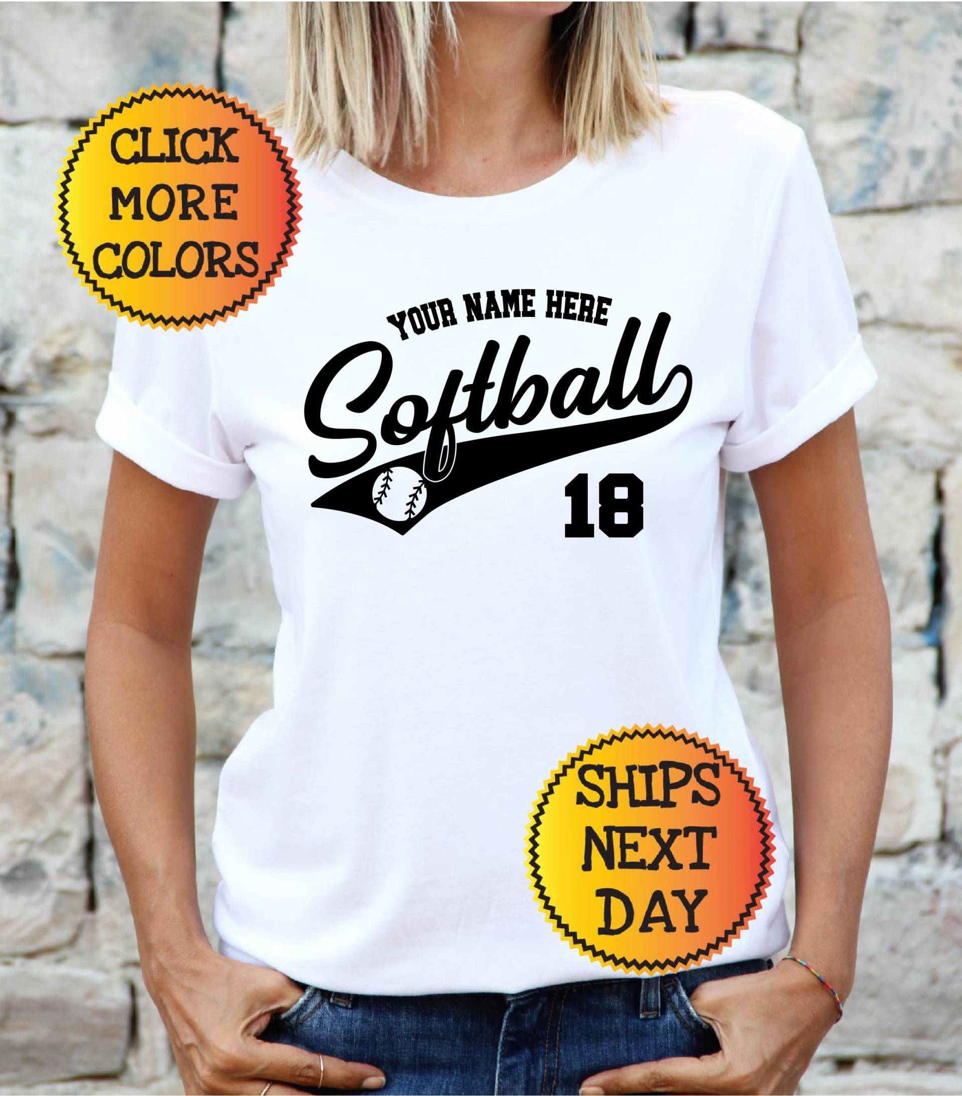 Softball Shirt, Personalisiertes Mädchen Benutzerdefiniertes T-Shirt, Liebhaber Geschenk, Geschenk von NorthStarApparels