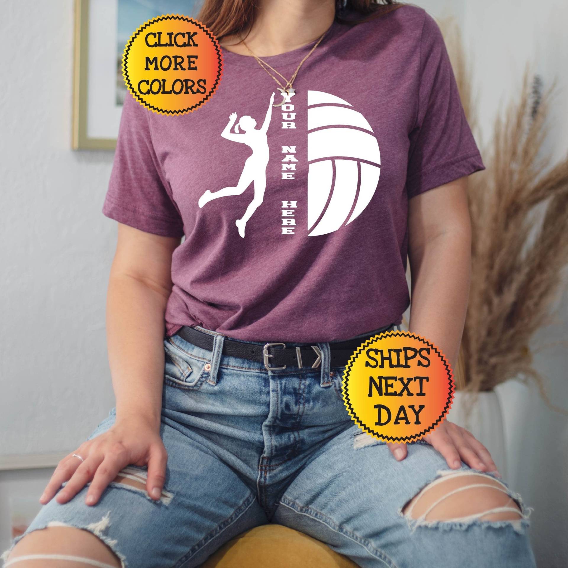 Volleyball Shirt, Personalisiertes T-Shirt, Mädchen Benutzerdefiniertes Spiel Liebhaber Geschenk von NorthStarApparels