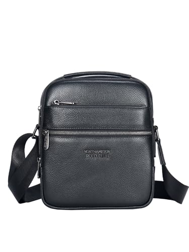 Northampton Polo Club Herren Schultertasche aus Leder 16x26x8 cm Schwarz von Northampton Polo Club