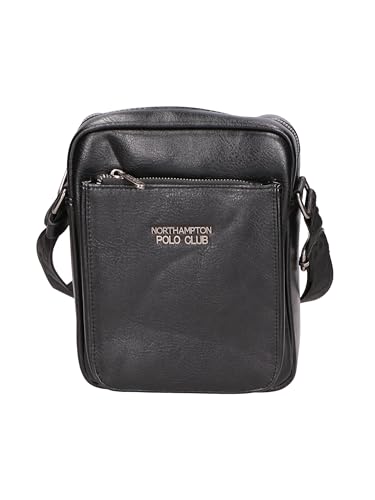 Northampton Polo Club Umhängetasche für Herren. Veganes Produkt. Außenmaterial: 100% PU-Leder. Modeprodukt. GLX22PCL307623FBG-BLACK. 18x23x6 cm von Northampton Polo Club