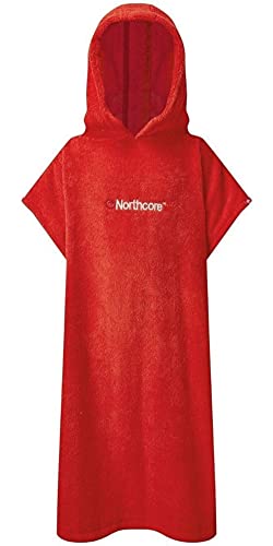 Northcore Beach Basha Poncho Kleid Wickelmantel Für Kinder - Einheitsgröße - Rot von Northcore