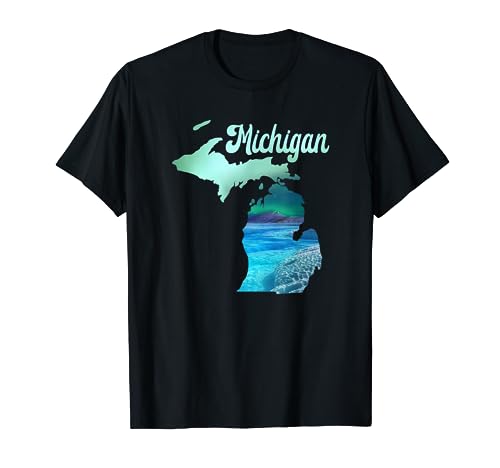 Michigan Souvenir Nordlichter Aurora Borealis Erwachsene Kinder T-Shirt Michigan Souvenir Nordlichter Aurora Borealis Erwachsene Kinder T-Shirt von Northern Lights by USA