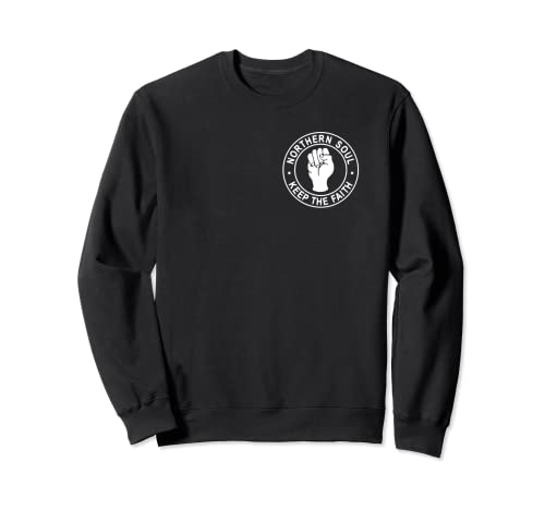 Northern Soul Behalten Sie den Glauben Retro 60er Jahre Stil Patch Logo Sweatshirt von Northern Soul Keep The Faith Music Scene