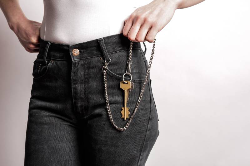 Schlüsselanhänger Silber Brieftasche Für Frauen Keyring Kette Dicke Klobige Zwei Seitliche Karabinerverschlüsse Zubehör Freundin Geschenk Sie von NorthernGrip