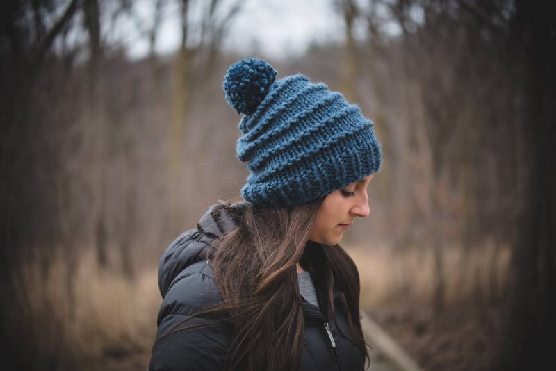 Marais Gestrickte Mütze in Denim Marais Gestrickte Mütze in Denim von NorthernHeartKnits