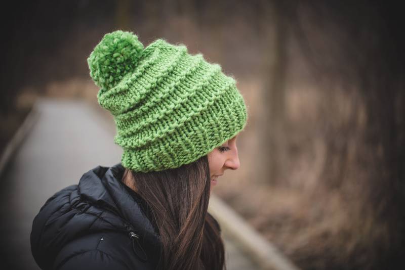 Marais Strickmütze in Hellgrün von NorthernHeartKnits