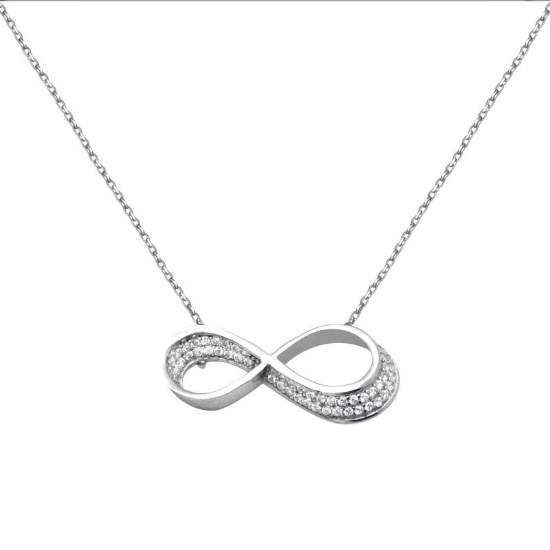 925 Sterling Silber Halskette, Infinity Eternity Cz Steine, Charm, Zierliche Schwestern Freunde Halskette Bff von NorthernLightsLondon
