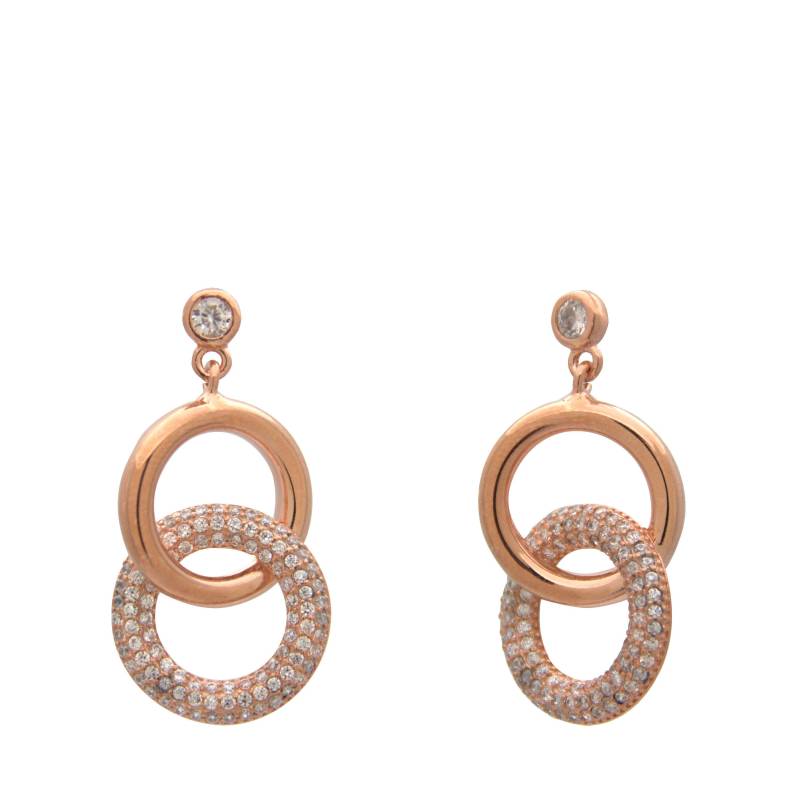 Baumeln Creolen Ohrringe, 925 Sterling Silber, Rose Gold Vergoldet, Länge 3 cm Baumeln Creolen Ohrringe, 925 Sterling Silber, Rose Gold Vergoldet, Länge 3 cm von NorthernLightsLondon