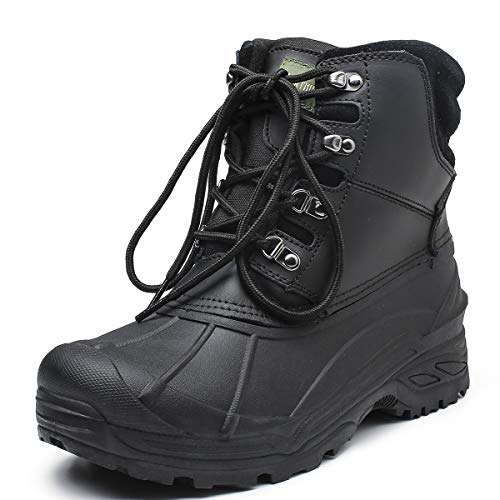 Winter-Schneestiefel für Herren, wasserdicht, rutschfest, isoliert, warm, sicher und langlebig, Outdoor-Ski, klassisches Wildleder, rutschfeste Gummi-Außensohle, gepolsterte EVA-Einlegesohlen von Northikee