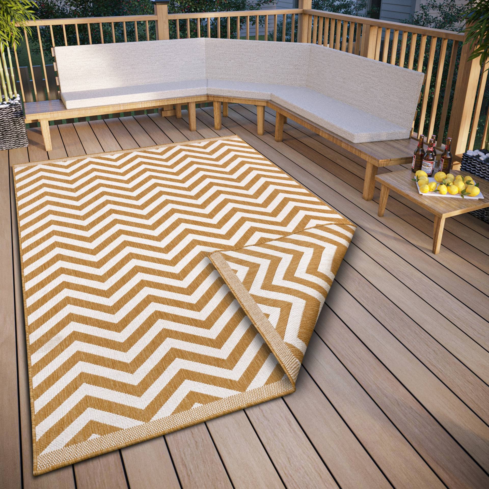 NORTHRUGS Teppich "Palma Wendeteppich" rechteckig 5 mm Höhe In-& Outdoor, Wetterfest, Balkon, Läufer, Wohnzimmer, Wasserfest NORTHRUGS Teppich "Palma Wendeteppich" rechteckig 5 mm Höhe In-& Outdoor, Wetterfest, Balkon, Läufer, Wohnzimmer, Wasserfest von Northrugs