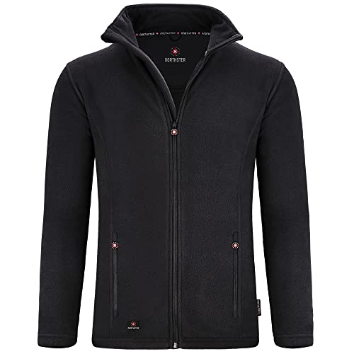 Northster Herren Fleece Jacke Outdoor Freizeitjacke zum Wandern und Trekking, schwarz, 2XL von Northster