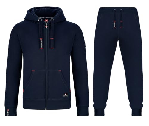 Northster Herren Joggingsuit aus Baumwolle Freizeitanzug Trainingsanzug Hausanzug, navy, 4XL von Northster