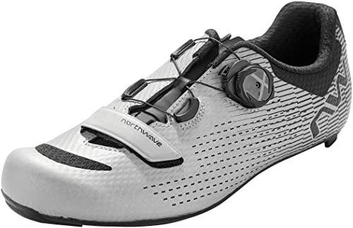 Northwave Storm Carbon 2 Rennradschuhe, Fahrradschuhe, Radschuhe, Silber 43 von Northwave