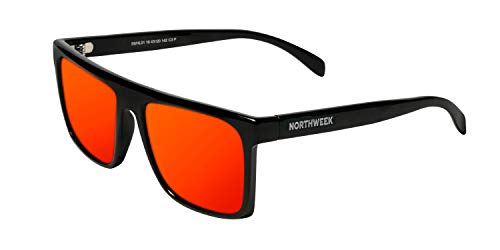NORTHWEEK Unisex-Erwachsene HALE Sonnenbrille, Mehrfarbig (Shine Black/Red Polarized), 10.0 von Northweek