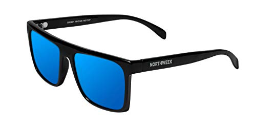 NORTHWEEK Unisex-Erwachsene Hale Sonnenbrille, Mehrfarbig (Shine Black-Blue Polarized), 9.0 von Northweek