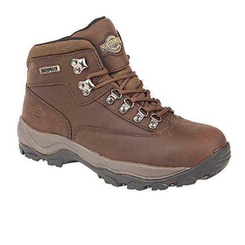 Northwest Territory Damen-Peak-Leder-wasserdichter Wander-Trekkingstiefel, Braun Gewachst, 4 UK/37 EU von Northwest Territory