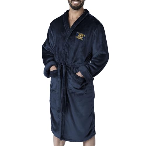 Northwest Herren Patch Silk Touch Robe Bademantel, mit Transfer-Aufnäher, Seidentuch, Fast Track Navy, X-Large von Northwest
