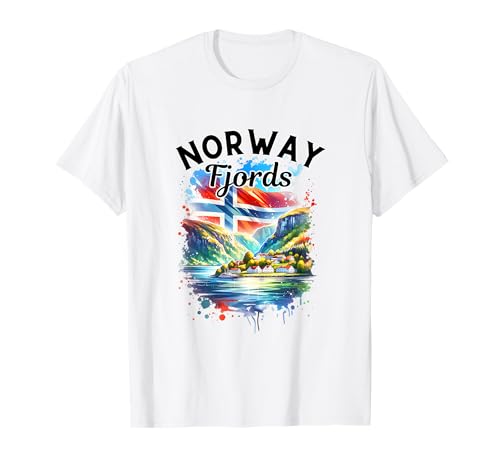 Norwegen Fjorde Kreuzfahrt Norwegische Flagge Skandinavien Herren Damen T-Shirt von Norway Flag Norwegian Apparel