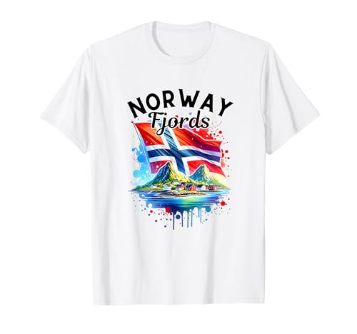 Norwegen Fjorde Norwegische Flagge Skandinavien Herren Damen Kinder T-Shirt Norwegen Fjorde Norwegische Flagge Skandinavien Herren Damen Kinder T-Shirt von Norway Flag Norwegian Apparel